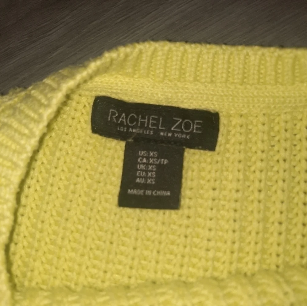 Rachel Zoe Neon Green Cable Knit Sweater